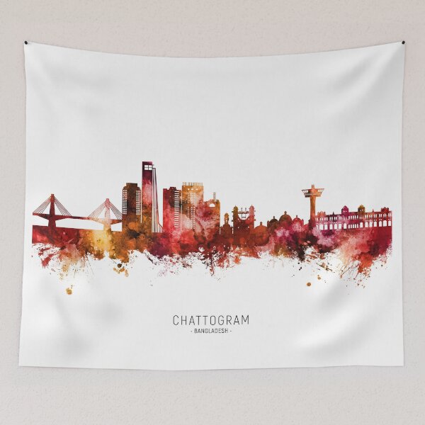 Item preview, Chattogram Bangladesh Skyline designed and sold by ArtPrints.