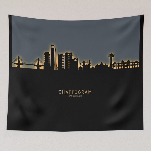 Item preview, Chattogram Bangladesh Skyline designed and sold by ArtPrints.