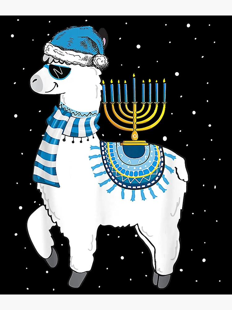 Happy Hanukkah Llamakkah Llama Menorah Alpaca Jewish Holiday Zip