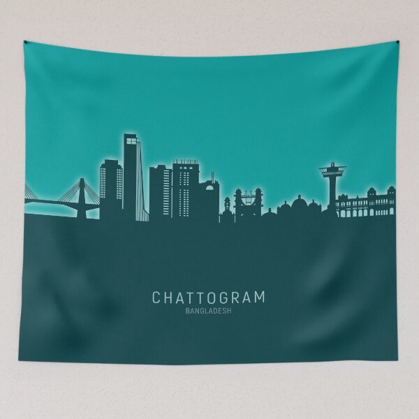 Item preview, Chattogram Bangladesh Skyline designed and sold by ArtPrints.