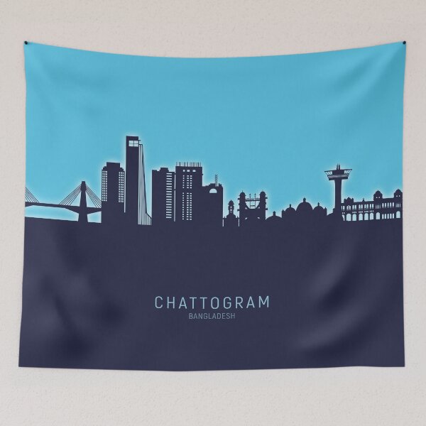 Item preview, Chattogram Bangladesh Skyline designed and sold by ArtPrints.