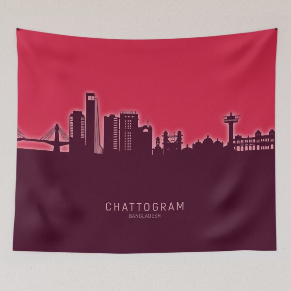 Item preview, Chattogram Bangladesh Skyline designed and sold by ArtPrints.