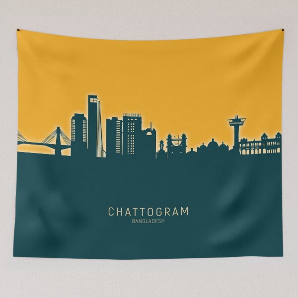 Item preview, Chattogram Bangladesh Skyline designed and sold by ArtPrints.
