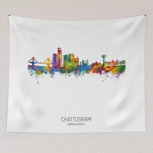 Item preview, Chattogram Bangladesh Skyline designed and sold by ArtPrints.