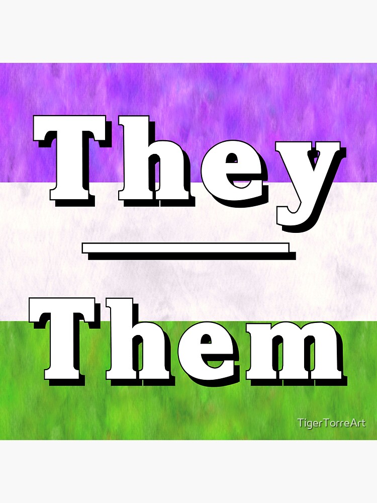 They Them Pronouns Genderqueer Sticker For Sale By Tigertorreart Redbubble 7347