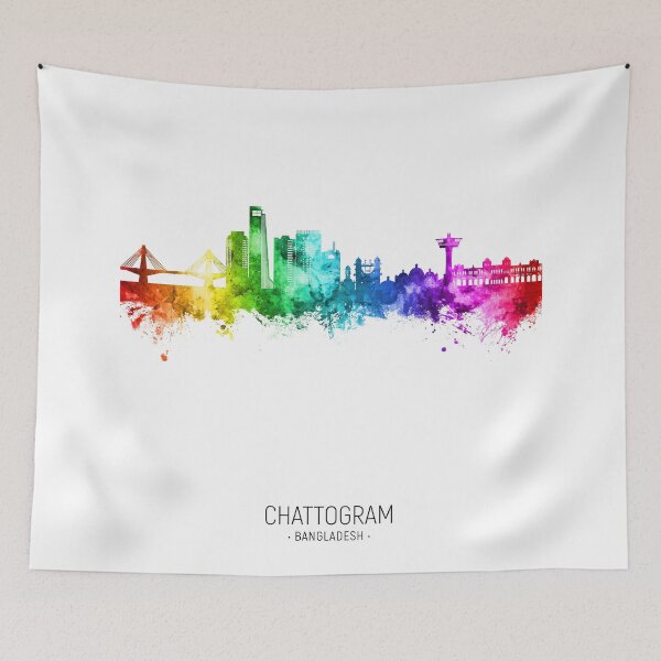 Item preview, Chattogram Bangladesh Skyline designed and sold by ArtPrints.