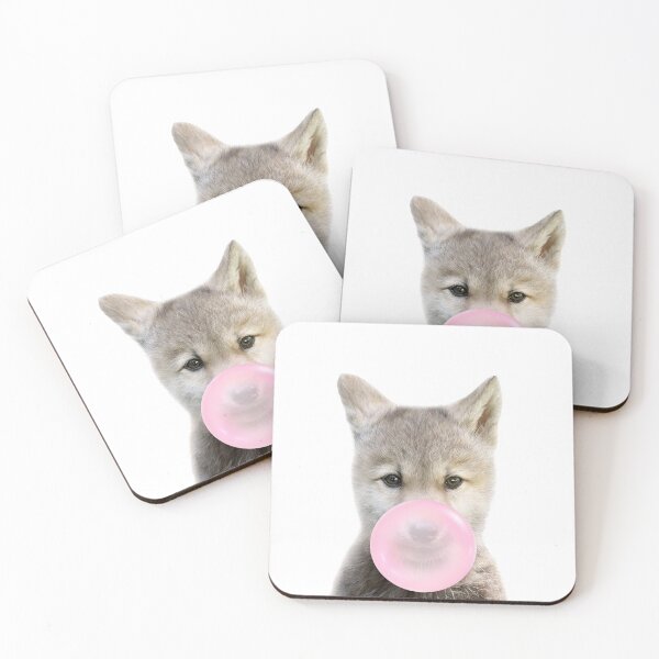 Item preview, Wolf Pup Blowing Bubble Gum by Zouzounio Art designed and sold by zouzounioart.