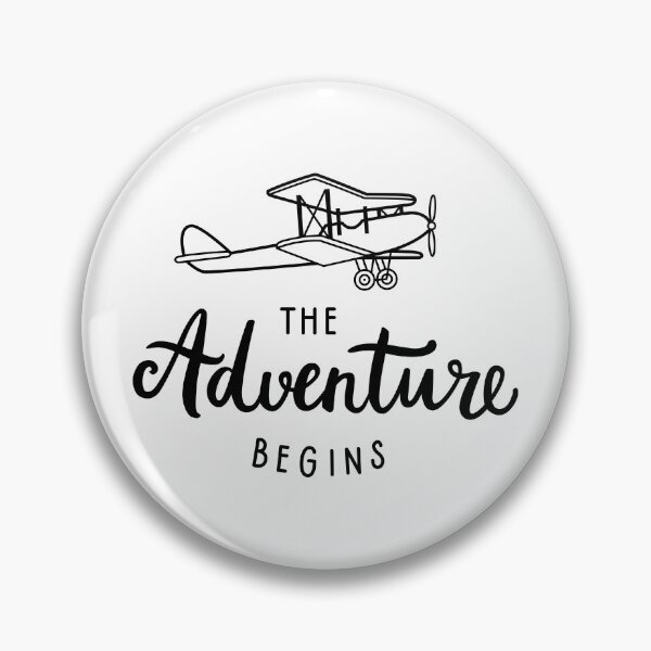 Item preview, Adventure brush lettering phrase & vintage biplane designed and sold by Darina Gulbina.