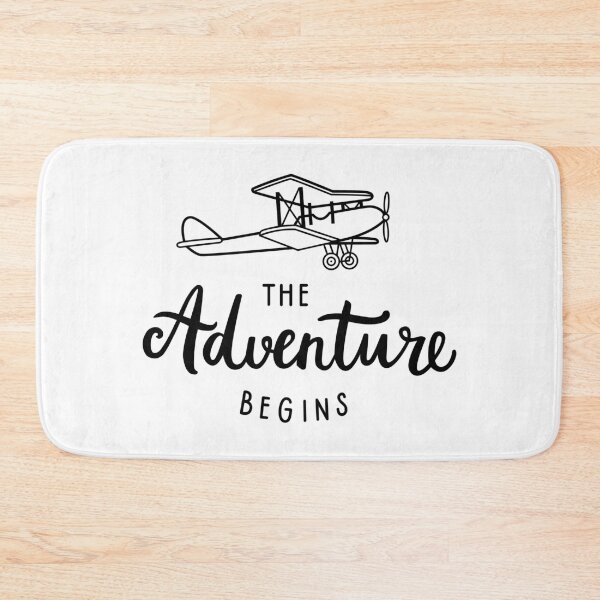 Item preview, Adventure brush lettering phrase & vintage biplane designed and sold by Darina Gulbina.