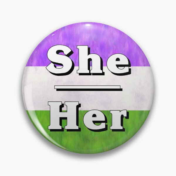 Item preview, She-Her Pronouns: Genderqueer designed and sold by TigerTorreArt.