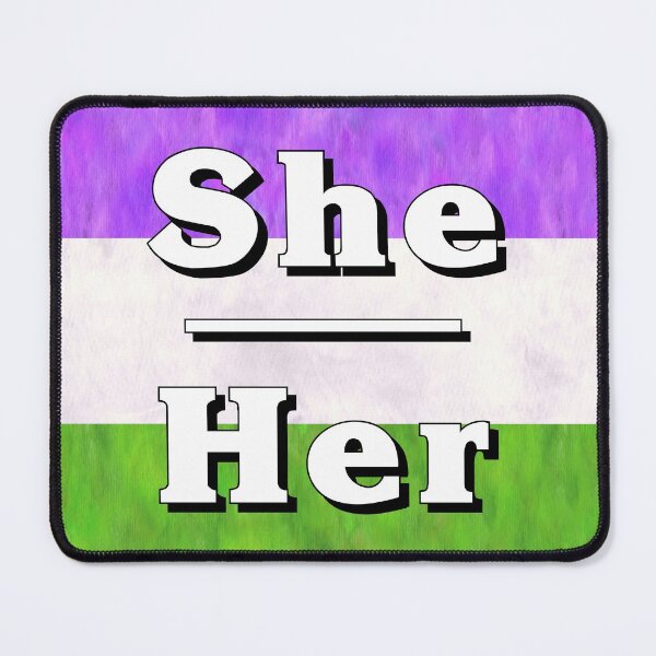 Item preview, She-Her Pronouns: Genderqueer designed and sold by TigerTorreArt.