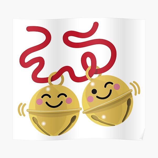 "Cute Cartoon Jingle Bells White" Poster by VicEllisArt Redbubble