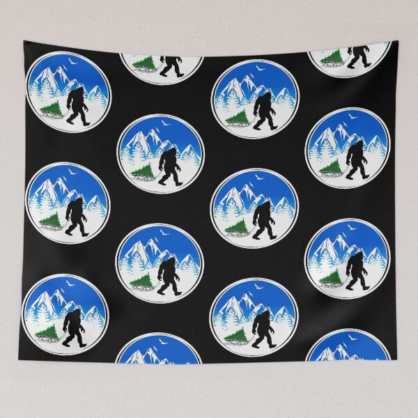 Item preview, Funny Bigfoot Christmas Tree Sledding Sasquatch Xmas designed and sold by CharJens.