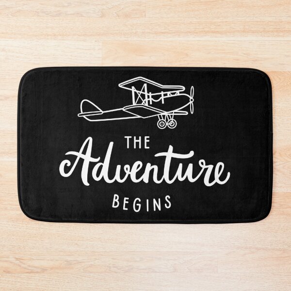 Item preview, Adventure brush lettering phrase & vintage biplane designed and sold by Darina Gulbina.