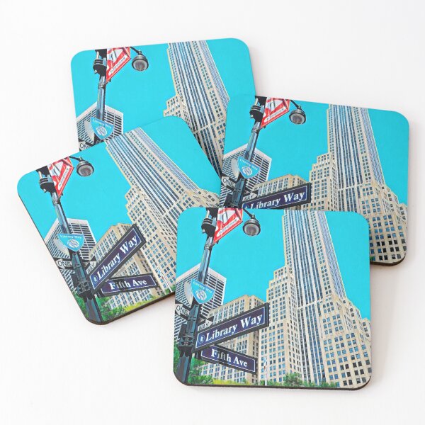Item preview, Corner of Fifth Avenue and Library Way designed and sold by Sofia-Draws.