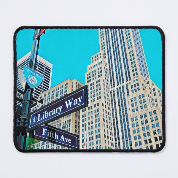 Item preview, Corner of Fifth Avenue and Library Way designed and sold by Sofia-Draws.