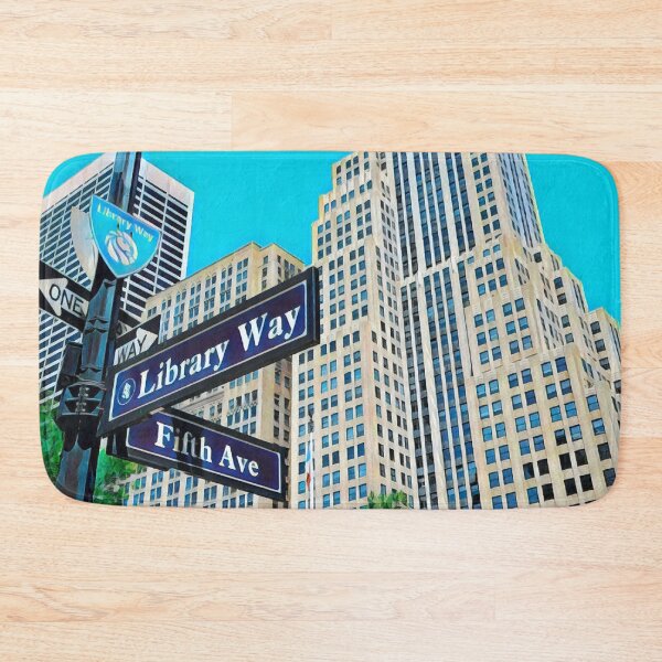 Item preview, Corner of Fifth Avenue and Library Way designed and sold by Sofia-Draws.