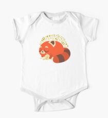 Body de manga corta para bebé Dormir Red Panda y Bunny