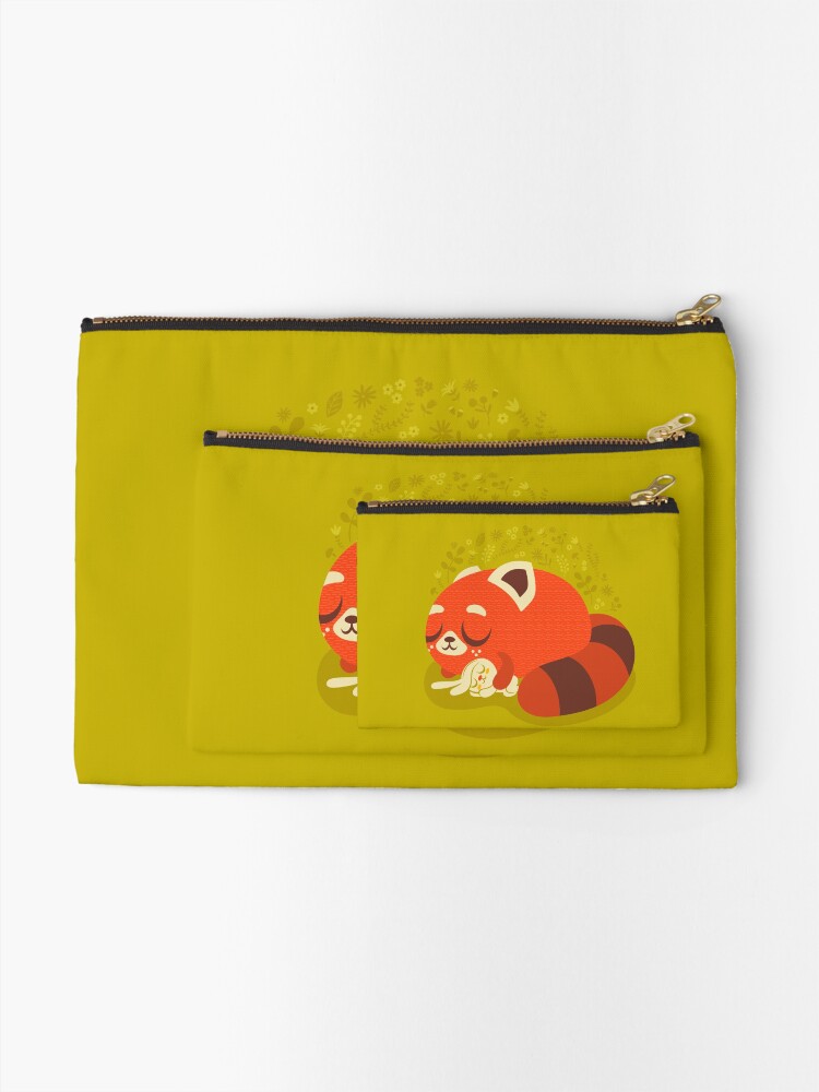 Alternate view of Sleeping Red Panda and Bunny Zipper Pouch