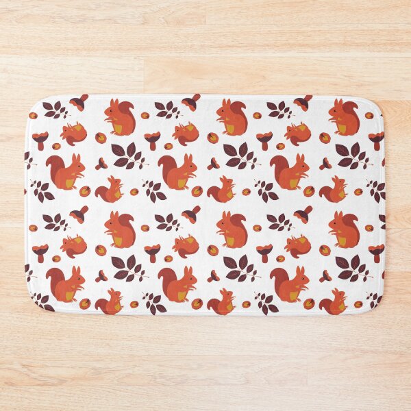 Item preview, Pattern of Squirrel with autumn leaves  & mushrooms designed and sold by drawing-valley.