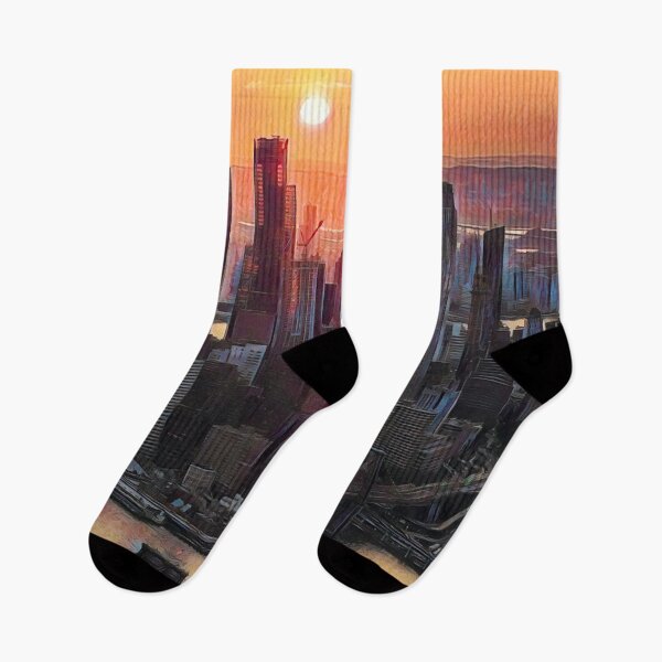 Item preview, Sunset Over Manhattan Skyline designed and sold by Sofia-Draws.