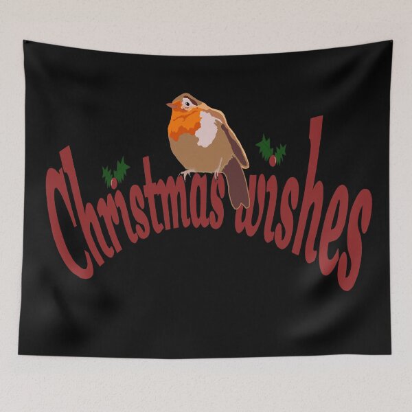 Item preview, Christmas Wishes Robin fondo negro designed and sold by Haloproductions.