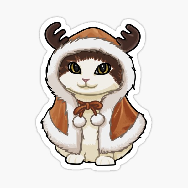 Christmas Reindeer Cat Sticker