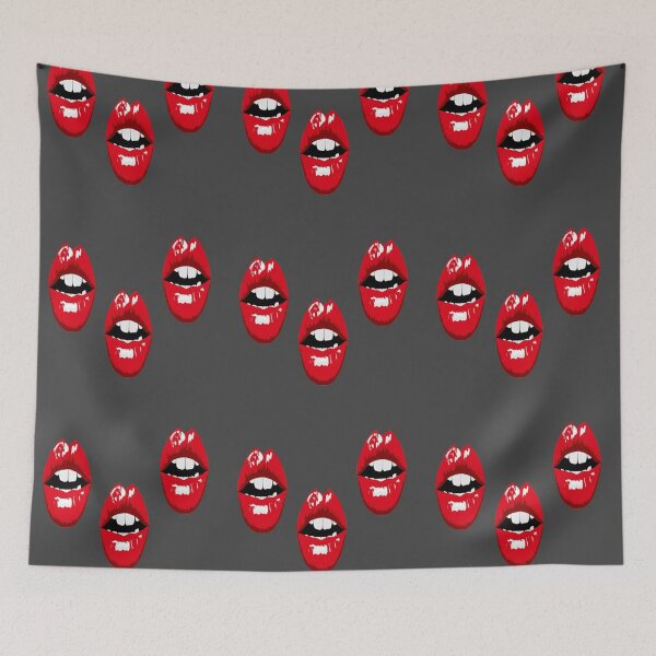 Item preview, Red glossy lips on gray designed and sold by tetibright.