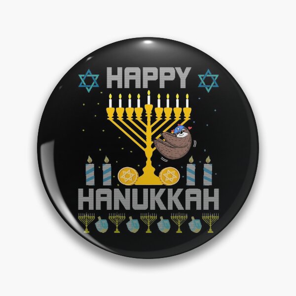 Item preview, Sloth Chanukah Jewish Ugly Hanukkah Sweater Pajama designed and sold by Dressed For  Duty.