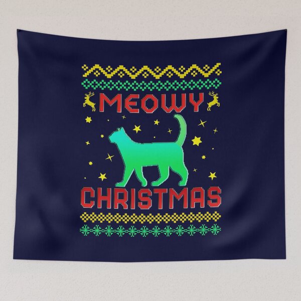 Item preview, Meowy Christmas, Christmas Cat Pattern designed and sold by ACC .