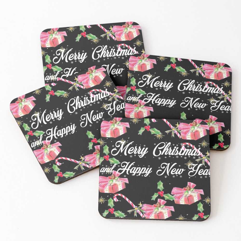 Coaster Christmas 2022 Merry Christmas Happy New Year 2022" Coasters (Set Of 4) By Halasalameh |  Redbubble
