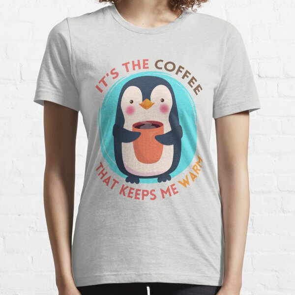Penguin drinking coffee from a mug Essential T-Shirt