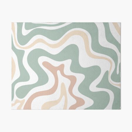 Liquid Swirl Contemporary Abstract Pattern in Light Sage Green Rug