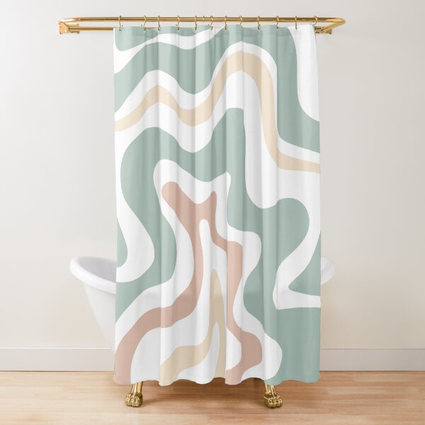 Vista previa del artículo con la obra «Liquid Swirl Retro Abstract Pattern 4 en Light Sage Celadon Green», diseñado y vendido por kierkegaard.