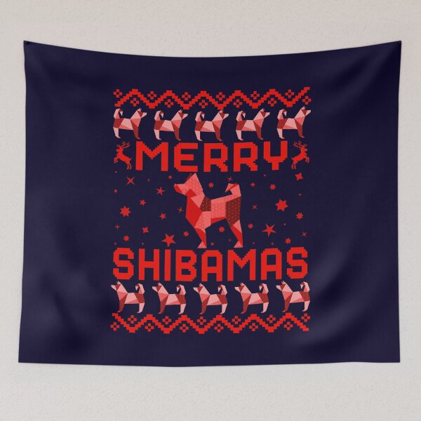 Item preview, Merry Shibamas, Christmas Dog Shiba Inu Pattern designed and sold by ACC .