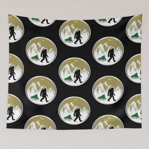 Item preview, Funny Bigfoot Christmas Tree Sledding Sasquatch Xmas designed and sold by CharJens.
