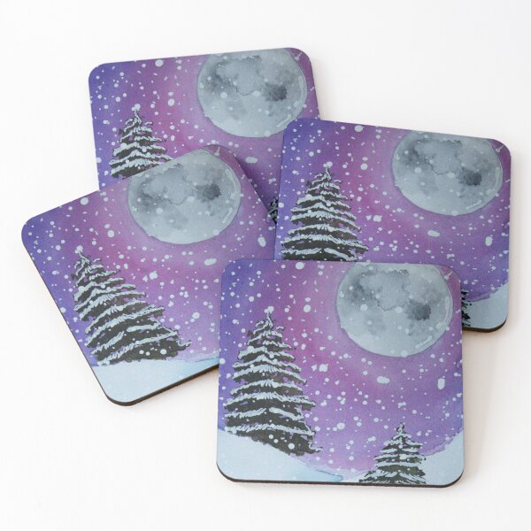 Item preview, Scenic walk under a pink snowy sky designed and sold by DutchAnn.