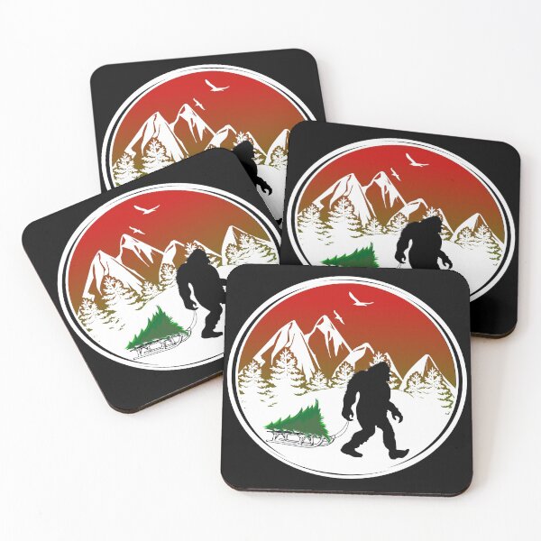 Item preview, Funny Bigfoot Christmas Tree Sledding Sasquatch Xmas designed and sold by CharJens.