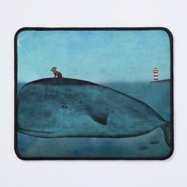 Whale and dog watercolor Mouse Pad