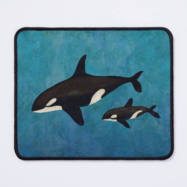 Item preview, Killer whale with a cub in the night ocean designed and sold by Oksana Tarasova.