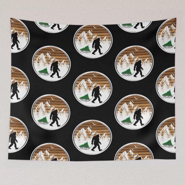 Item preview, Funny Bigfoot Christmas Tree Sledding Sasquatch Xmas designed and sold by CharJens.