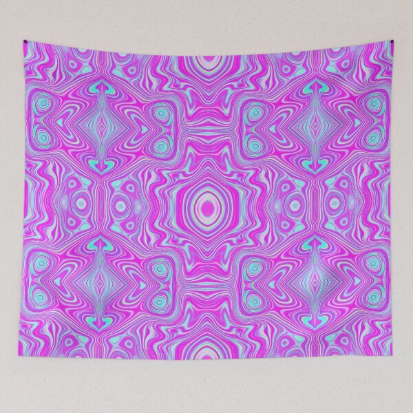 Item preview, Trippy Hot Pink and Aqua Blue Abstract Pattern designed and sold by myrubiogarden.