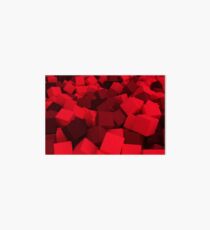 3d bulk of red cubes Art Board Print