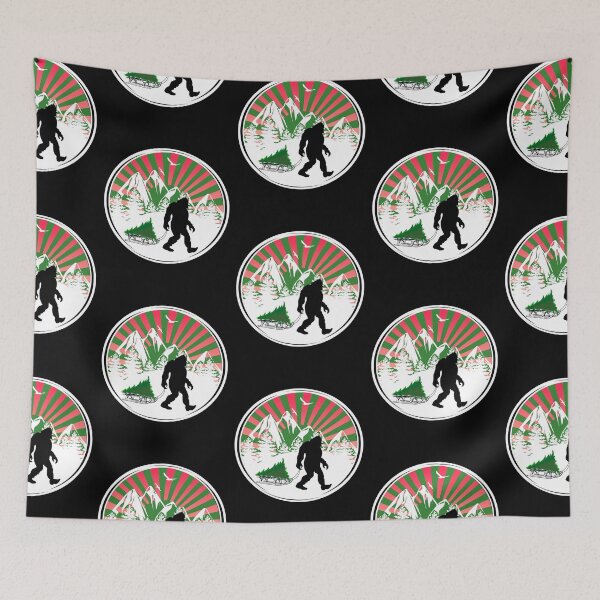 Item preview, Funny Bigfoot Christmas Tree Sledding Sasquatch Xmas designed and sold by CharJens.