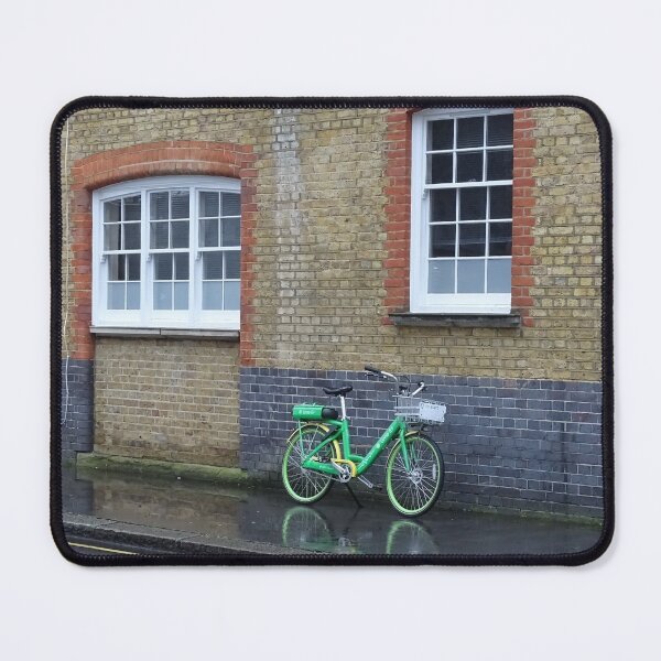 Item preview, London bike in a rainy morning designed and sold by Teesh-Art-Fun.