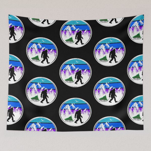 Item preview, Funny Bigfoot Christmas Tree Sledding Sasquatch Xmas designed and sold by CharJens.