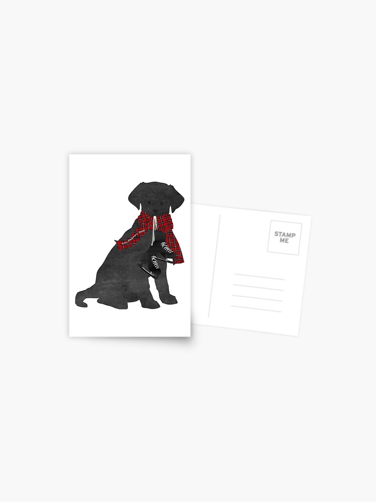 Night Before Christmas- Preppy Black Labs Greeting Card for Sale