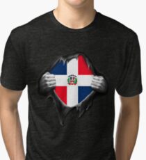 Dominican Republic Flag Tri-blend T-Shirt
