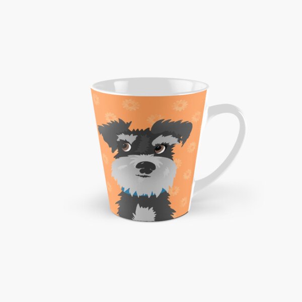 Item preview, Salt and Pepper Miniature Schnauzer Dog with Orange Daisies designed and sold by NattyDesigns.