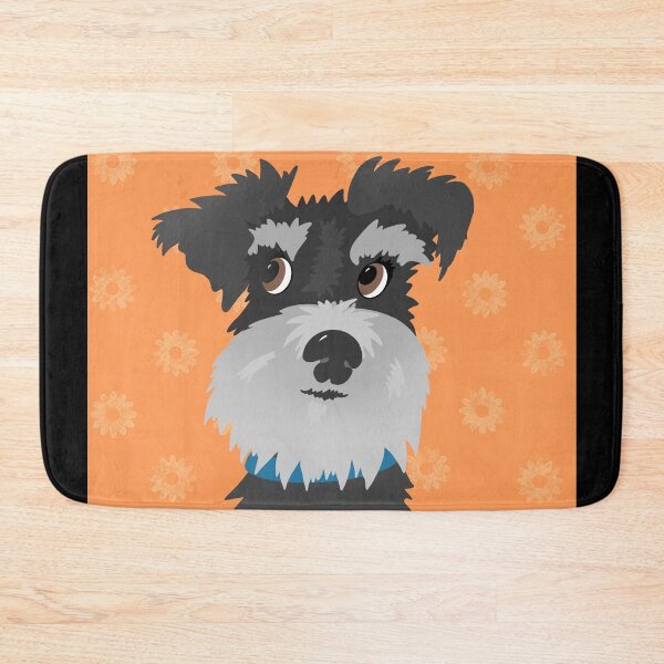 Item preview, Salt and Pepper Miniature Schnauzer Dog with Orange Daisies designed and sold by NattyDesigns.